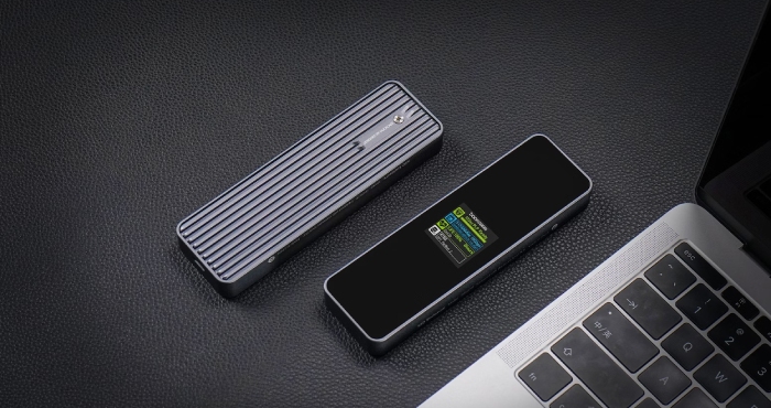 With a Smart Display, the Dockcase Pocket M.2 NVMe External SSD Drive Enclosure