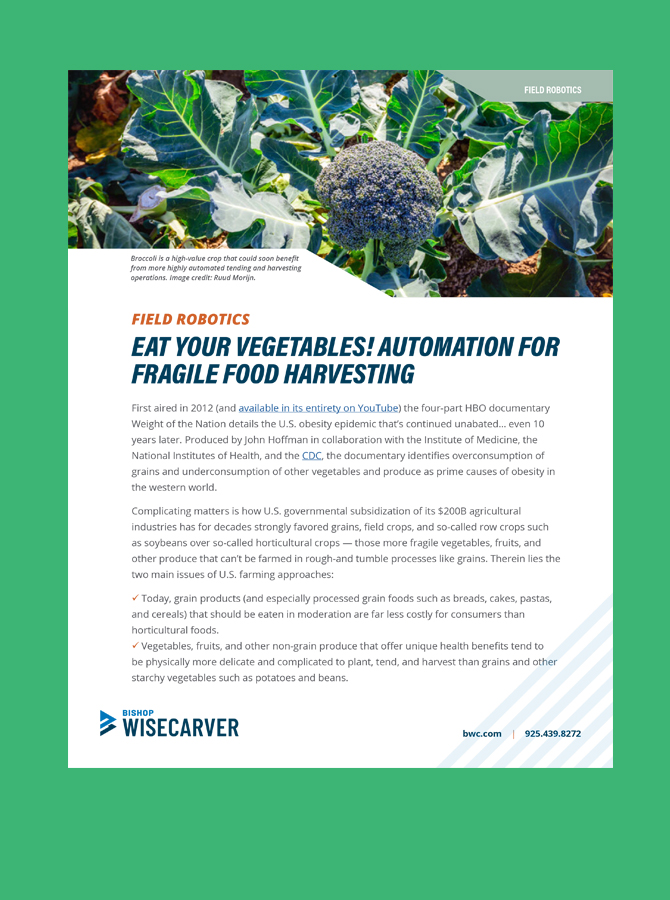 Eat Your Vegetables! Automation For Fragile Food Harvesting