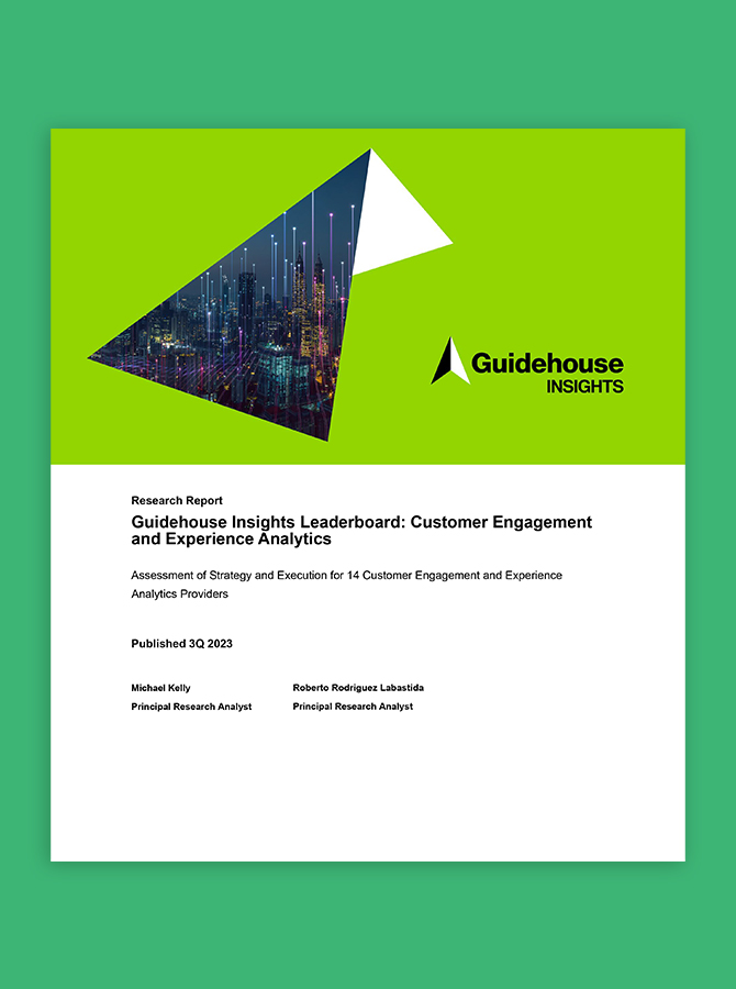 Tabla de clasificación de Guidehouse Insights Análisis de experiencia y participación del cliente