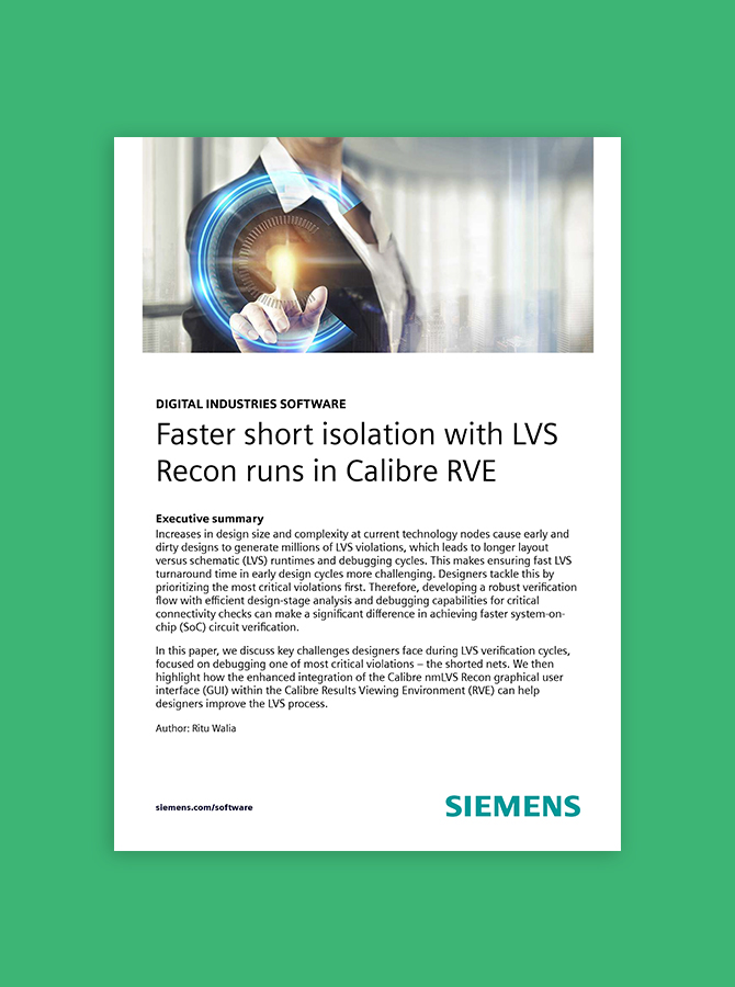 Faster Short Isolation with LVS Recon Runs in Calibre RVE