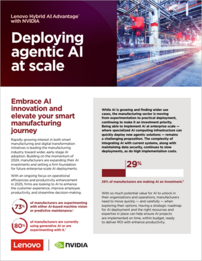 Lenovo Hybrid AI Advantage™ 与 NVIDIA 携手：大规模部署智能体 AI。.